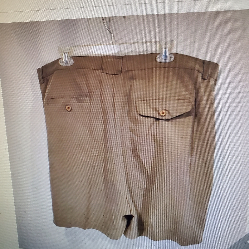 Joseph & Fiess Men's 100% Silk Brown 4 Pocket Pleated Front Shorts Size 44 - Picture 2 of 7